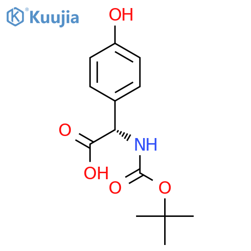 (2S)-2-{(tert-butoxy)carbonylamino}-2-(4-hydroxyphenyl)acetic acid structure