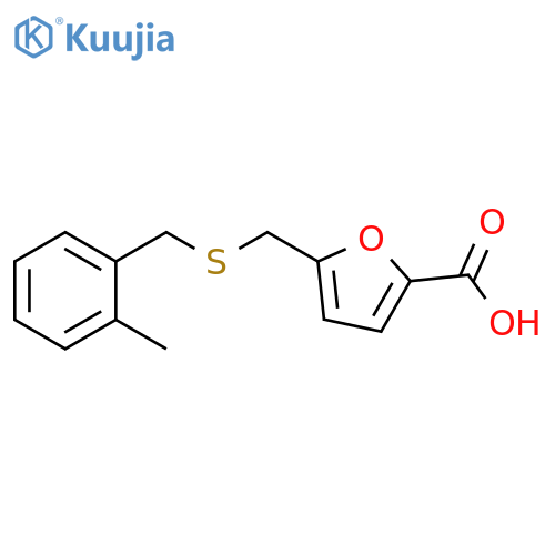 5-{[(2-methylbenzyl)thio]methyl}-2-furoic acid structure