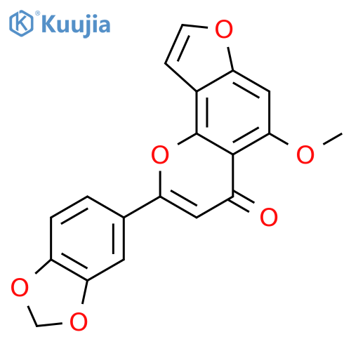 2-Benzo[1,3]dioxol-5-yl-5-methoxy-furo[2,3-h]chromen-4-on structure