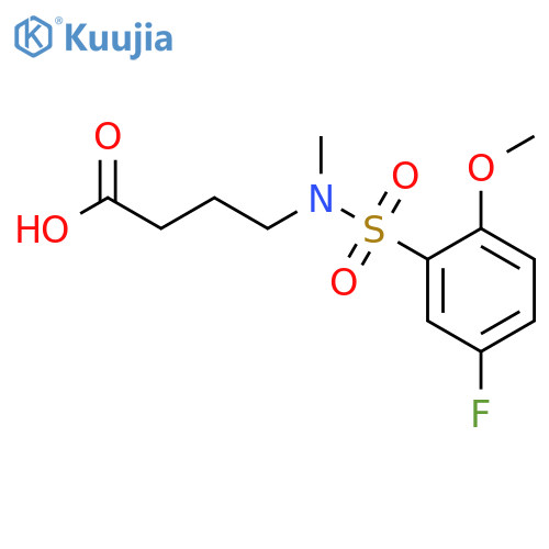 4-(5-Fluoro-2-methoxyphenyl)sulfonyl(methyl)aminobutanoic acid structure