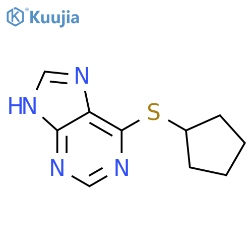 9H-Purine,6-(cyclopentylthio)- structure