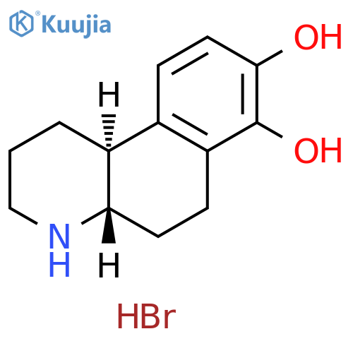Benzo[f]quinoline-7,8-diol, 1,2,3,4,4a,5,6,10b-octahydro-, hydrobromide (1:1), (4aR,10bR)-rel- structure