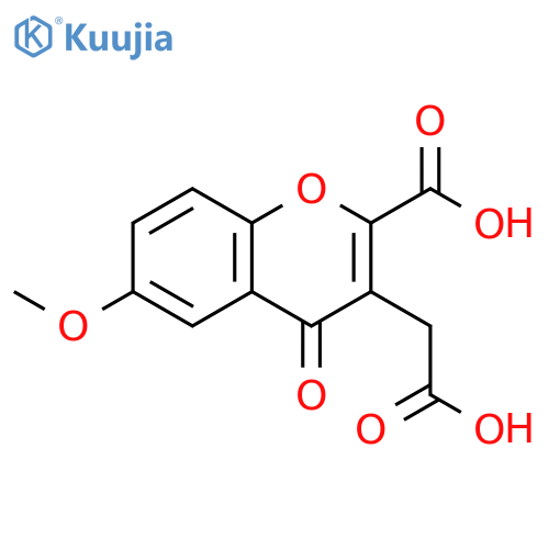 4H-1-Benzopyran-3-acetic acid, 2-carboxy-6-methoxy-4-oxo- structure