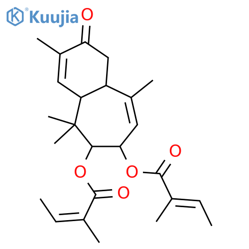 (4aS,6R,7R,9aR)-3,5,5,9-tetramethyl-2-oxo-2,4a,5,6,7,9a-hexahydro-1H-benzo[7]annulene-6,7-diyl (2E,2'E)bis(2-methylbut-2-enoate) structure