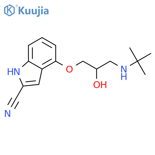 1H-Indole-2-carbonitrile,4-[3-[(1,1-dimethylethyl)amino]-2-hydroxypropoxy]- structure