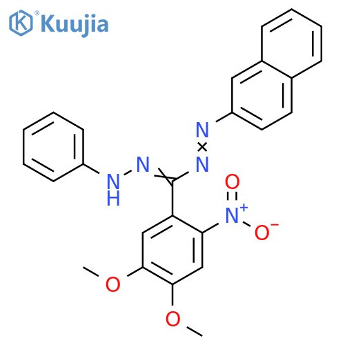 Diazene,[(4,5-dimethoxy-2-nitrophenyl)(phenylhydrazono)methyl]-2-naphthalenyl- structure