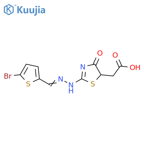 5-Thiazoleacetic acid, 2-[2-[(5-bromo-2-thienyl)methylene]hydrazinyl]-4,5-dihydro-4-oxo- structure