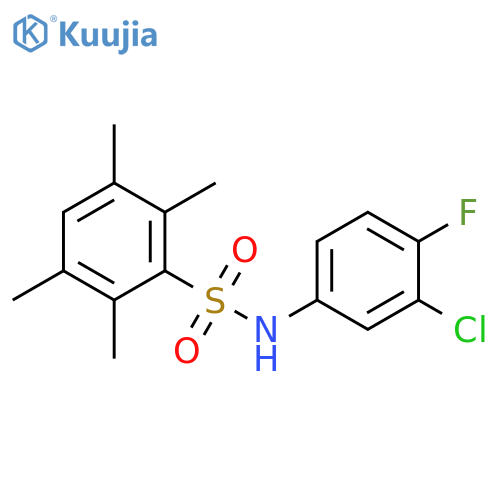 N-(3-chloro-4-fluorophenyl)-2,3,5,6-tetramethylbenzene-1-sulfonamide structure