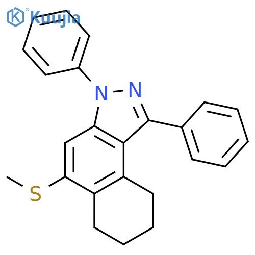 3H-Benz[e]indazole, 6,7,8,9-tetrahydro-5-(methylthio)-1,3-diphenyl- structure