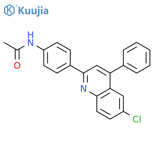 N-[4-(6-chloro-4-phenyl-2-quinolinyl)phenyl]acetamide structure