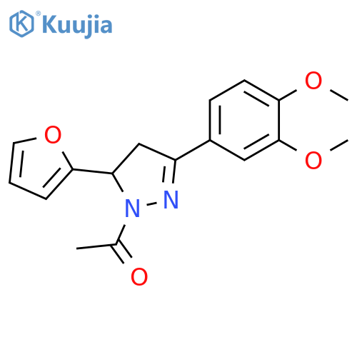 1-[3-(3,4-dimethoxyphenyl)-5-(furan-2-yl)-4,5-dihydro-1H-pyrazol-1-yl]ethan-1-one structure