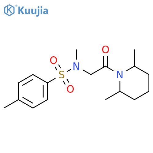 N-2-(2,6-dimethylpiperidin-1-yl)-2-oxoethyl-N,4-dimethylbenzene-1-sulfonamide structure
