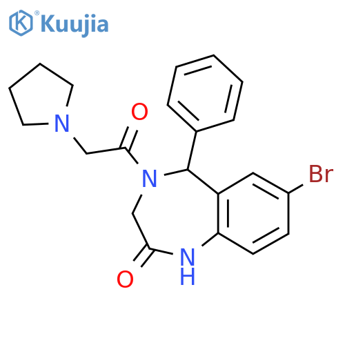 7-bromo-5-phenyl-4-2-(pyrrolidin-1-yl)acetyl-2,3,4,5-tetrahydro-1H-1,4-benzodiazepin-2-one structure