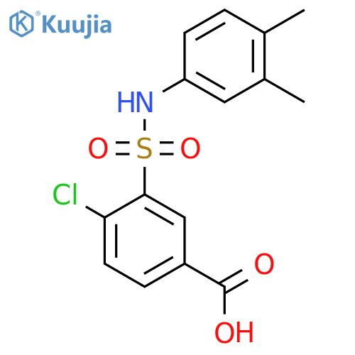 4-Chloro-3-{(3,4-dimethylphenyl)aminosulfonyl}benzoic acid structure