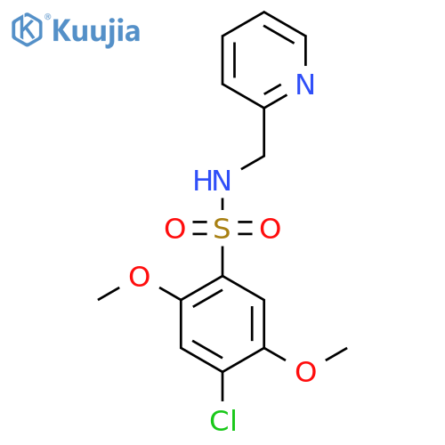 4-chloro-2,5-dimethoxy-N-(pyridin-2-yl)methylbenzene-1-sulfonamide structure