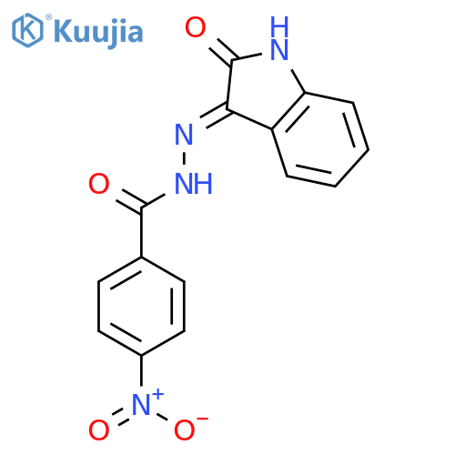 4-nitro-N'-(3E)-2-oxo-2,3-dihydro-1H-indol-3-ylidenebenzohydrazide structure