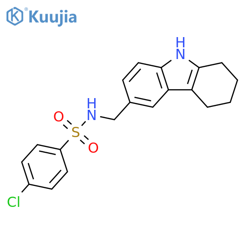 4-chloro-N-(2,3,4,9-tetrahydro-1H-carbazol-6-yl)methylbenzene-1-sulfonamide structure