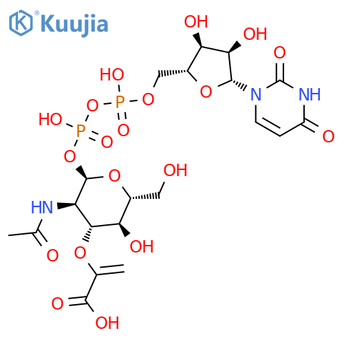 Uridine 5'-(trihydrogendiphosphate), P'-[2-(acetylamino)-3-O-(1-carboxyethenyl)-2-deoxy-a-D-glucopyranosyl] ester (9CI) structure