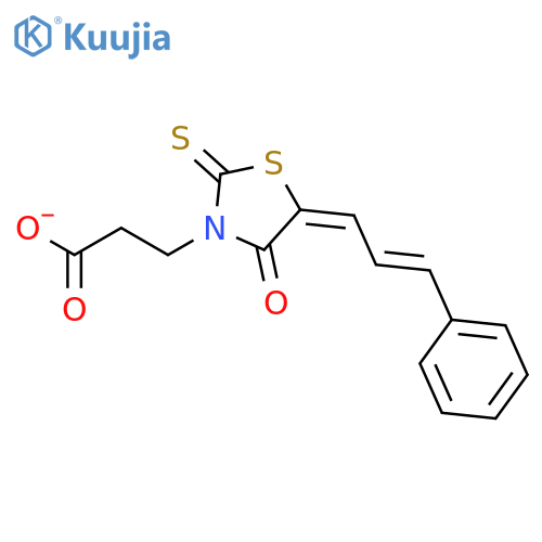 3-4-oxo-5-(3-phenylprop-2-en-1-ylidene)-2-sulfanylidene-1,3-thiazolidin-3-ylpropanoic acid structure
