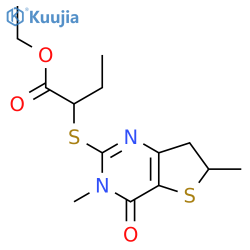 ethyl 2-({3,6-dimethyl-4-oxo-3H,4H,6H,7H-thieno3,2-dpyrimidin-2-yl}sulfanyl)butanoate structure