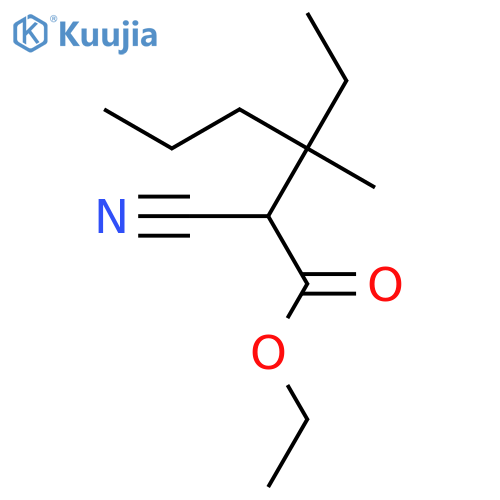 hexanoic acid, 2-cyano-3-ethyl-3-methyl-, ethyl ester structure