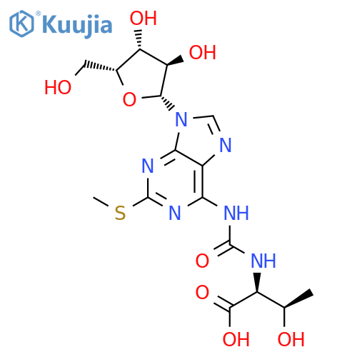 2-Methylthio-N6-threonylcarbamoyladenosine structure