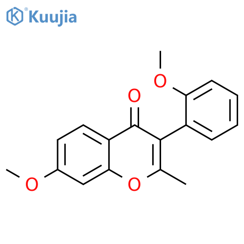 7-methoxy-3-(2-methoxyphenyl)-2-methylchromen-4-one structure