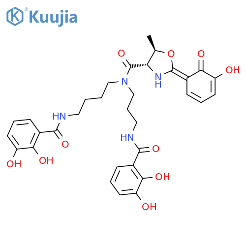 4-Oxazolecarboxamide,N-[4-[(2,3-dihydroxybenzoyl)amino]butyl]-N-[3-[(2,3-dihydroxybenzoyl)amino]propyl]-2-(2,3-dihydroxyphenyl)-4,5-dihydro-5-methyl-,(4S,5R)- structure