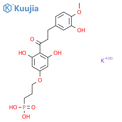 phosphonic acid, [3-[3,5-dihydroxy-4-[3-(3-hydroxy-4-methoxyphenyl)-1-oxopropyl]phenoxy]propyl]-, potassium salt (1:1) structure