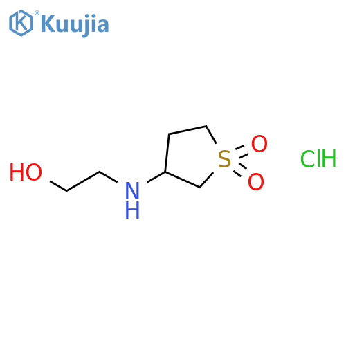 3-(2-hydroxyethyl)amino-1-thiolane-1,1-dione hydrochloride structure