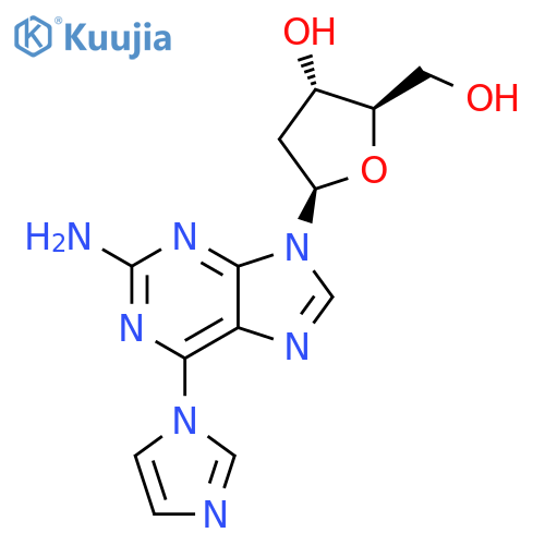 9H-Purin-2-amine, 9-(2-deoxy-β-D-erythro-pentofuranosyl)-6-(1H-imidazol-1-yl)- structure