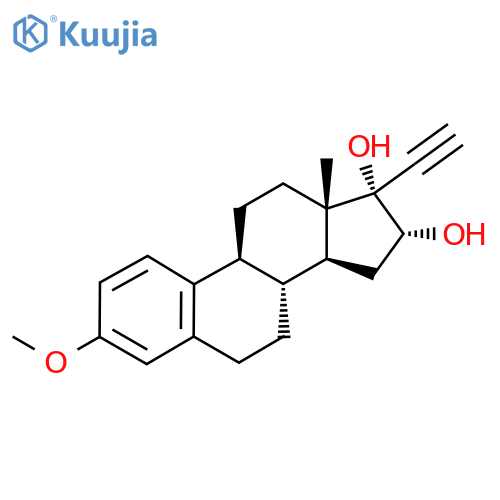 3-Methoxy-19-nor-17α-pregna-1,3,5(10)-trien-20-yne-16α,17-diol structure