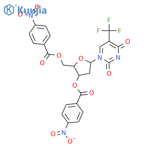 Uridine, 2'-deoxy-5-(trifluoromethyl)-, 3',5'-bis(p-nitrobenzoate) structure