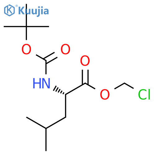 L-Leucine, N-[(1,1-dimethylethoxy)carbonyl]-, chloromethyl ester structure