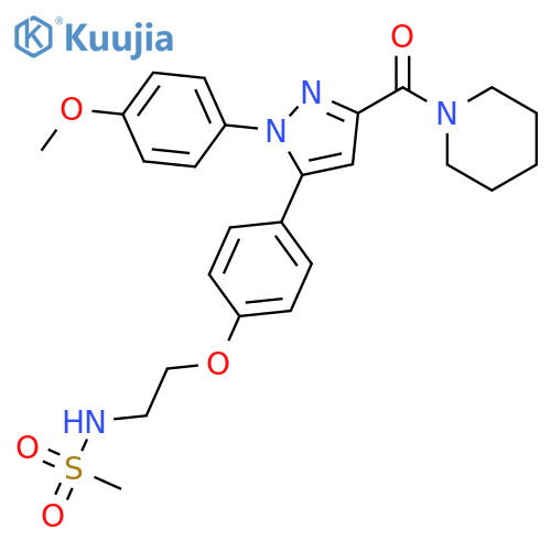 Piperidine,1-[[1-(4-methoxyphenyl)-5-[4-[2-[(methylsulfonyl)amino]ethoxy]phenyl]-1H-pyrazol-3-yl]carbonyl]- structure