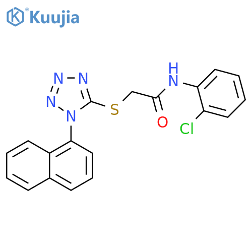 N-(2-chlorophenyl)-2-{[1-(naphthalen-1-yl)-1H-1,2,3,4-tetrazol-5-yl]sulfanyl}acetamide structure