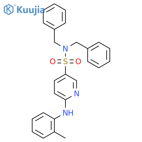 N,N-dibenzyl-6-[(2-methylphenyl)amino]pyridine-3-sulfonamide structure