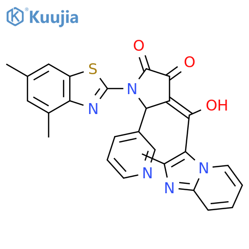 1-(4,6-dimethyl-1,3-benzothiazol-2-yl)-4-[hydroxy(2-methylimidazo[1,2-a]pyridin-3-yl)methylidene]-5-pyridin-3-ylpyrrolidine-2,3-dione structure