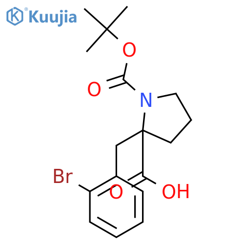 (R)-2-(2-Bromobenzyl)-1-(tert-butoxycarbonyl)pyrrolidine-2-carboxylic acid structure
