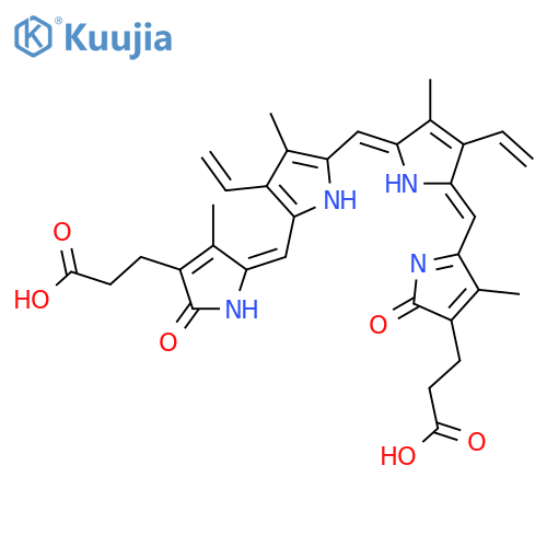 21H-Biline-2,18-dipropanoicacid, 7,13-diethenyl-1,19,22,24-tetrahydro-3,8,12,17-tetramethyl-1,19-dioxo-(9CI) structure