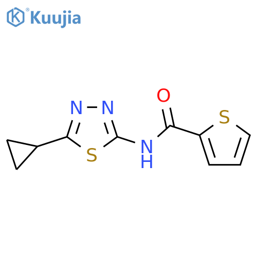 N-(5-cyclopropyl-1,3,4-thiadiazol-2-yl)-2-thiophenecarboxamide structure