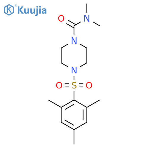 N,N-dimethyl-4-(2,4,6-trimethylbenzenesulfonyl)piperazine-1-carboxamide structure