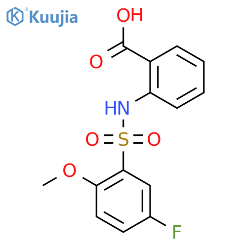 2-(5-fluoro-2-methoxybenzenesulfonamido)benzoic acid structure
