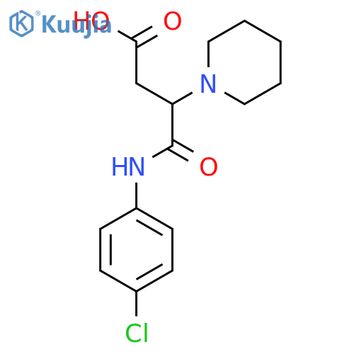 4-[(4-Chlorophenyl)amino]-4-oxo-3-(piperidin-1-yl)butanoic acid structure