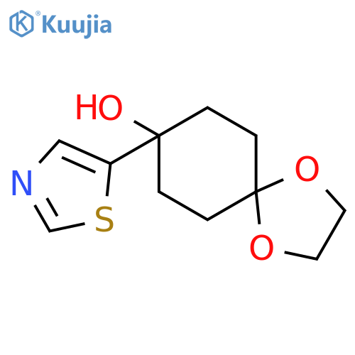 1,4-Dioxaspiro[4.5]decan-8-ol, 8-(5-thiazolyl)- structure
