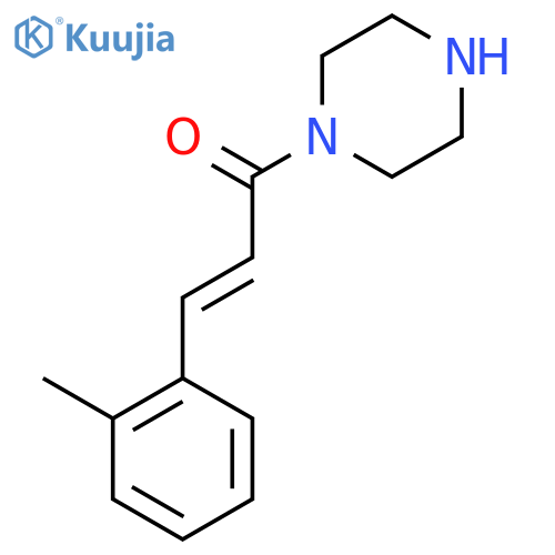 (2E)-3-(2-methylphenyl)-1-(piperazin-1-yl)prop-2-en-1-one structure