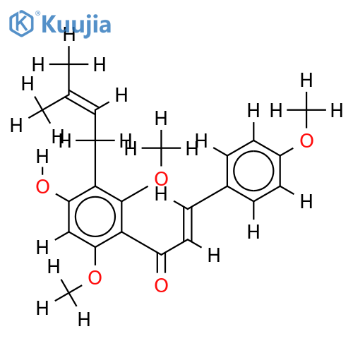 2',4',6'-Tri-Me ether-2',4,4',6'-Tetrahydroxy-3'-prenylchalcone structure