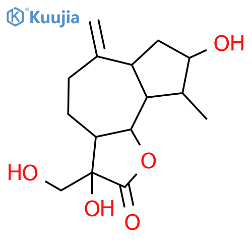 (3R,3aS,6aS,8R,9R,9aS,9bS)-3,8-dihydroxy-3-(hydroxymethyl)-9-methyl-6-methylidenedecahydroazuleno[4,5-b]furan-2(3H)-one structure
