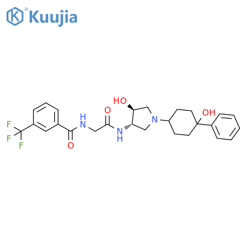 Benzamide,N-[2-[[(3S,4S)-4-hydroxy-1-(4-hydroxy-4-phenylcyclohexyl)-3-pyrrolidinyl]amino]-2-oxoethyl]-3-(trifluoromethyl)- structure