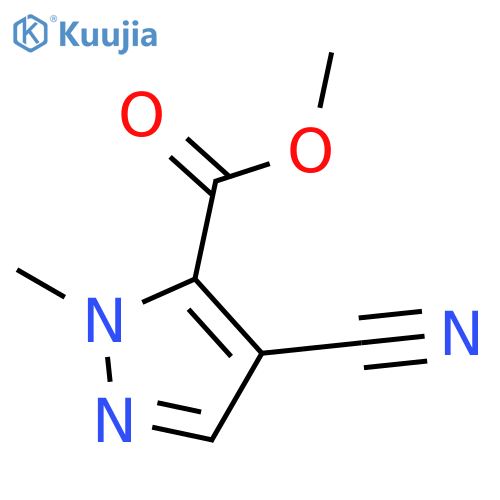 1H-Pyrazole-5-carboxylic acid, 4-cyano-1-methyl-, methyl ester structure